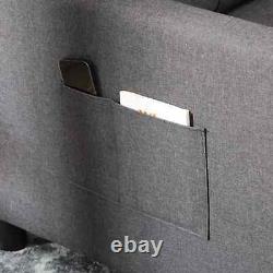 Convertible Sofa Bed Single Sleeper Chair Reclining Cushion Seat Guestroom Grey