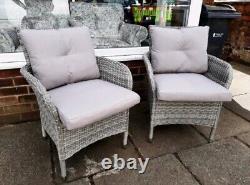 Cox & Cox Monaco Stone Duo Outdoor Chairs FREE DELIVERY