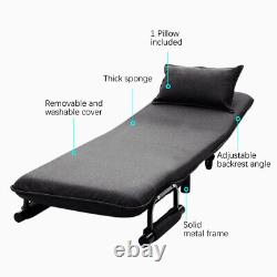 Cube Cushion Upholstered Sofa Bed Single Recliner Chair Lounger Sleeper Chair