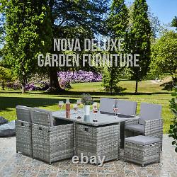 Cube Rattan Garden Furniture Set Chair Sofa Table Outdoor Patio Wicker 10 Seater