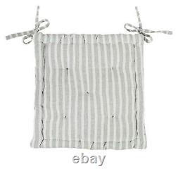 Cushion Seat Pad Square Padded Dining Chair Thick Pillow Cover, Grey Stripe x12