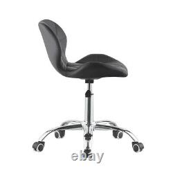 Cushioned Computer PC Desk Office 360° Swivel Chair Chrome Legs Adjustable Lift