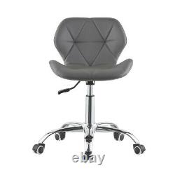 Cushioned Computer PC Desk Office 360° Swivel Chair Chrome Legs Adjustable Lift