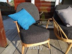 Cushions & Covers Only. Ercol 203 Chair. Charcoal Grey Stitch Camira FL768