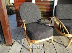 Cushions & Covers Only. Ercol 203 Chair. Charcoal Grey Stitch Camira FL768