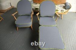 Cushions & Covers Only. Ercol 203 Chair. Steel Grey with lime piping A