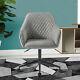 Desk Chair With Arms Luxurious Cushion Pu Leather For Home Office Retro Grey