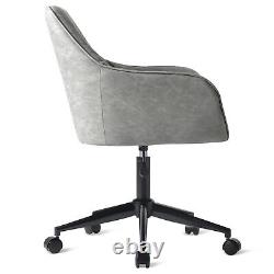 Desk Chair with Arms Luxurious Cushion PU Leather for Home Office Swivel Chair