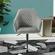 Desk Grey Chair With Arms Luxurious Cushion Pu Leather For Home Office Swivel