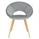 Dining Chair Velvet Cushioned Living Room Kitchen Chair Lounge Home Metal Legs
