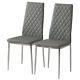 Dining Chairs 2/4pcs Pu Kitchen Cushioned Seat Sturdy Metal Legs Diamond Pattern