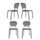 Dining Chairs Set Of 4 Or 2 Stackable Velvet Fabric Seat Metal Leg Home Office