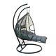 Double Hanging Rattan Swing Egg Chair Swing Garden Cushion Footrest Raincover