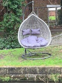 Double Rattan Egg Swing Chair