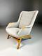 Eb6026 Vintage Danish Lounge Chair, Grey, Wool, Oak, Retro, Mcm, Wikkelso Mnor