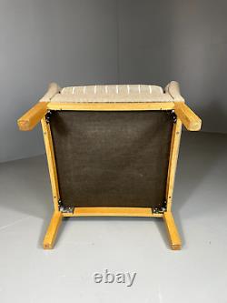 EB6224 Vintage Danish Lounge Chair Grey Wool Oak Retro MCM MNOR