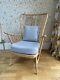 Ercol Blonde Tall Spindle Back Restored Grey Cushions
