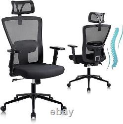 Ergonomic Office Chair Mesh Desk Chair with Adjustable Lumbar Support 3D Grey