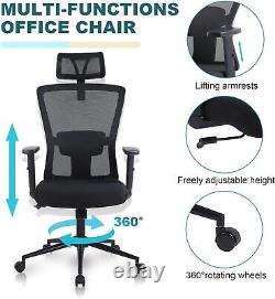 Ergonomic Office Chair Mesh Desk Chair with Adjustable Lumbar Support 3D Grey