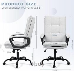 Executive Chair Home Computer Fabric Chair Double-Layer Padding Grey BASETBL