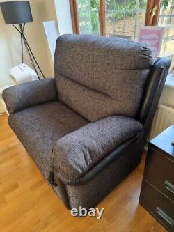 Extra Large Lazy Boy Sofa, Cuddle Chair and Footstall, grey and black
