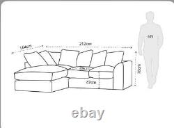 Fabric Corner Sofas Black Grey Brown Beige Swivel Armchair 3 2 Seater Cushion