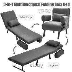 Fabric Sofa Bed Recliner Chair Sleeper Sofa Bed 2/3Seater Couch Settee/Chair Bed