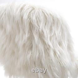 Faux Fur Shaggy Cushioned Computer Desk Office Chair Lift Swivel Adjustable