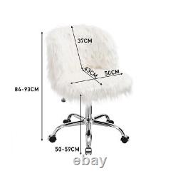Faux Fur Shaggy Cushioned Computer Desk Office Chair Lift Swivel Adjustable