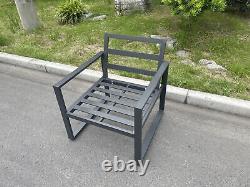 Fimous Aluminum Outdoor Garden Furniture Single Arm Chair Sofa with Cushion Grey