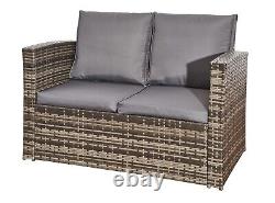 Firepit Rattan Garden Sofa set Furniture 8 Seater Modern Relaxing With Entertain