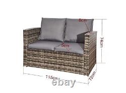 Firepit Rattan Garden Sofa set Furniture 8 Seater Modern Relaxing With Entertain