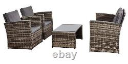 Firepit Rattan Garden Sofa set Furniture 8 Seater Modern Relaxing With Entertain