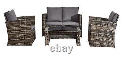 Firepit Rattan Garden Sofa set Furniture 8 Seater Modern Relaxing With Entertain