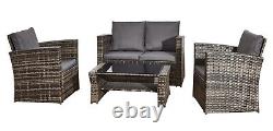 Firepit Rattan Garden Sofa set Furniture 8 Seater Modern Relaxing With Entertain