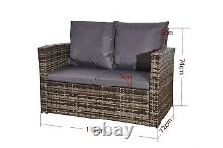 Firepit Rattan Garden Sofa set Furniture 8 Seater Modern Relaxing With Entertain