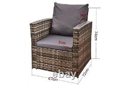 Firepit Rattan Garden Sofa set Furniture 8 Seater Modern Relaxing With Entertain