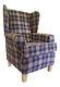 Fireside Wing Back Arm Chair Lana Charcoal Grey Fabric Wooden Legs