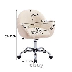 Fluffy Cushioned Chair Swivel Adjustable Computer Desk Vanity Table Office