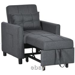 Folding Chair Bed, Pull Out Sleeper Chair with Adjustable Backrest