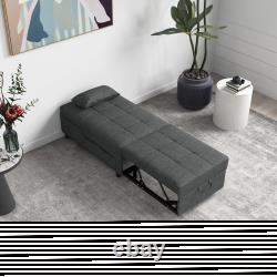 Folding Sofa Bed Pull Out Convertible Chair Bed with Adjustable Backrest, Pillow