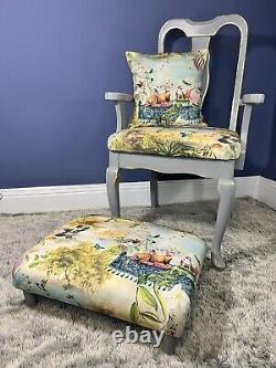 French fairytale inspired chair footstool cushion set armchair louis queen anne