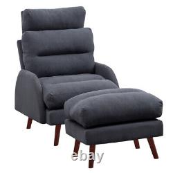 Frosted Velvet Upholstered Recliner Chair Armchair Sleeper Chair Single Sofa Bed