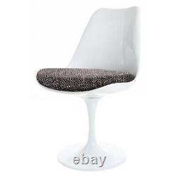 Fusion Living White Chelsea Swivel Chair 80cm High Textured Grey Seat Cushion