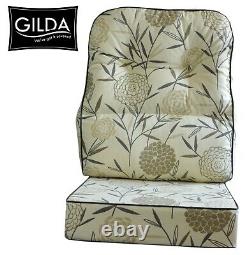GILDA CUSHION & COVER LUMBAR SUPPORT DELUXE PIPED Cane Wicker Conservatory Chair
