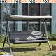 Garden 2-in-1 Patio 3 Seater Swing Chair Hammock With Cushion Adjustable Canopy