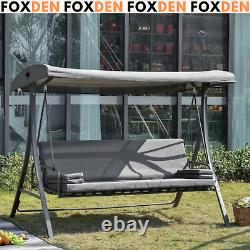 Garden 2-in-1 Patio 3 Seater Swing Chair Hammock with Cushion Adjustable Canopy