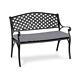 Garden Bench Chair 2 Seater Cushion Patio Home Decor Antique Black/ Grey