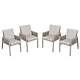 Garden Dining Chairs & Cushions, Set Of 4, Fusion Light Grey
