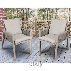 Garden Dining Chairs & Cushions, Set of 4, Fusion Light Grey